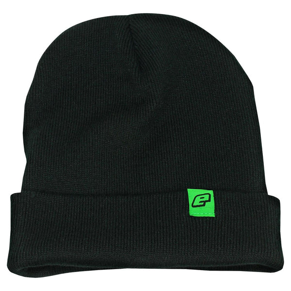 Planet Eclipse Core Cuffed Beanie in Black with Eclipse Logo Tag in Green