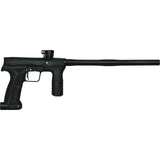 Black paintball gun on a white background