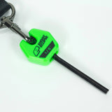 Green Hex Key with keychain on a white background