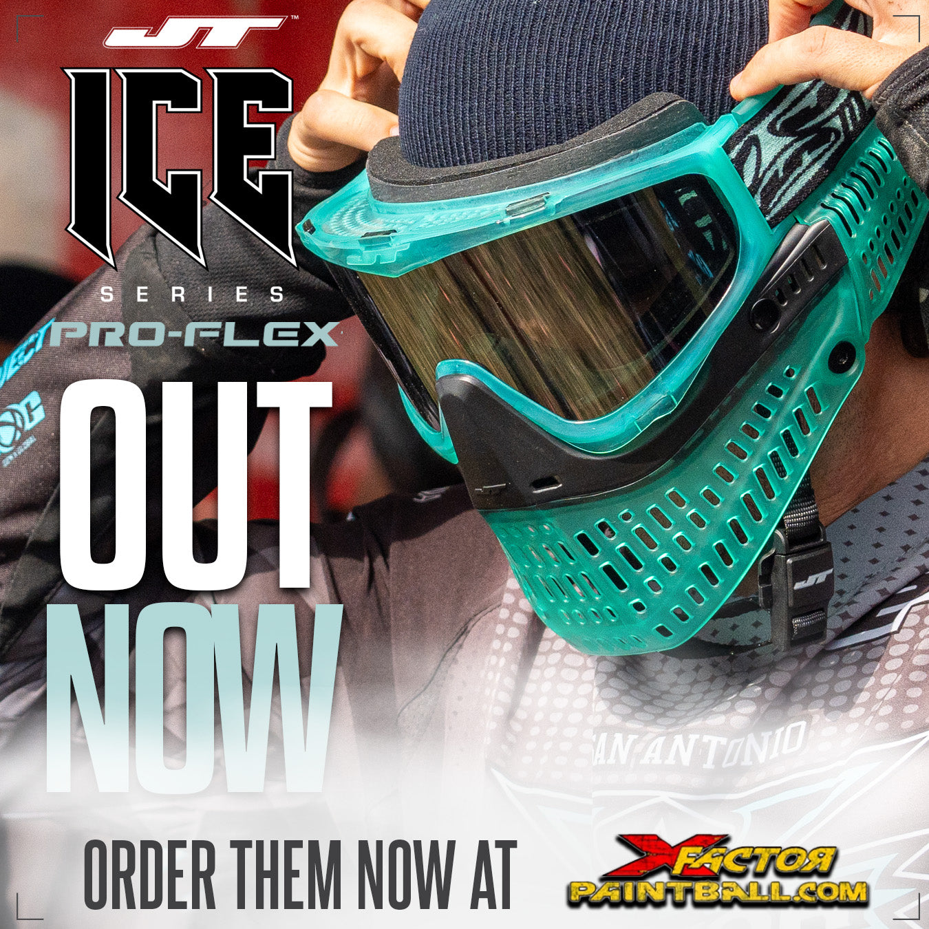 JT Proflex LE Paintball Mask - Mastodon Series - Aquamarine Teal w/ Grey Ears JT Proflex LE Paintball Mask - Mastodon Series - Aquamarine Teal w/ Grey Ears
