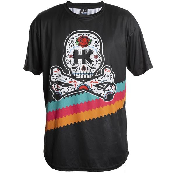 HK Army Dry Fit T-Shirt with a Cinco De Mayo styled logo on Black Fabric - Front