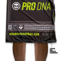 ProDNA Changing Bag Front showcasing using as kilt Black Yellow