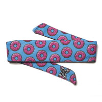 HK Army Headband with Sprinkle Donuts printed in Pink on blue