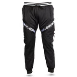 HK Army TRK Jogger Pant in Black with HK Typeface down the side - Black White - Front View