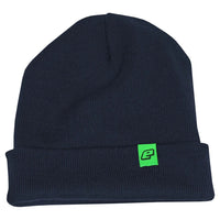 Planet Eclipse Core Cuffed Beanie in Navy Blue with Eclipse Logo Tag in Green